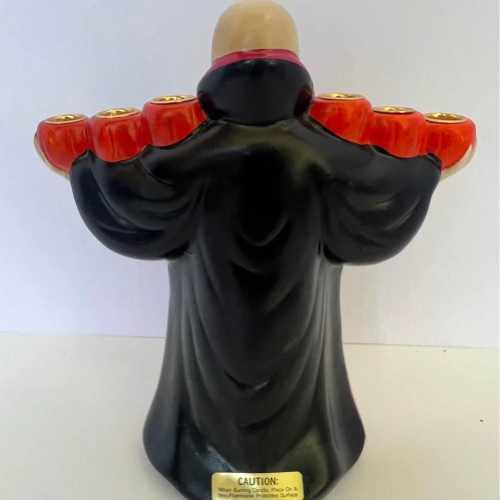 Russ Berrie 7.5” Pumpkin Skeleton Head Candleabra Decoration Vintage 70’s - Picture 6 of 8